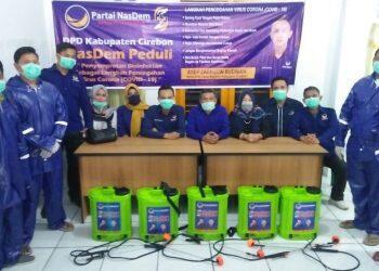DPD NasDem Kab. Cirebon Peduli Corona, Semprot Desinfektan ke Desa-desa