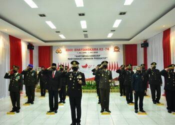 Upacara Peringatan HUT Bhayangkara Ke -74 dilaksanakan Secara Virtual