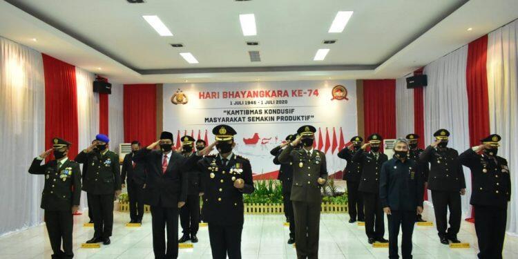 Upacara Peringatan HUT Bhayangkara Ke -74 dilaksanakan Secara Virtual