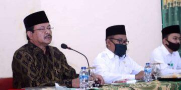 Kepala Kantor Kementerian Agama (Kemenag) Kabupaten Majalengka, H. Yayat Hidayat saat membuka Workshop Pra Manasik Haji di lingkungan Kemenag Majalengka, Rabu (9/9).