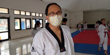 Atlit Taekwondo Dojang Pemuda Gunakan Masker