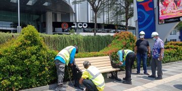 Bina Marga Pasang Bangku untuk Selfi di Trotoar Jalan Protokol