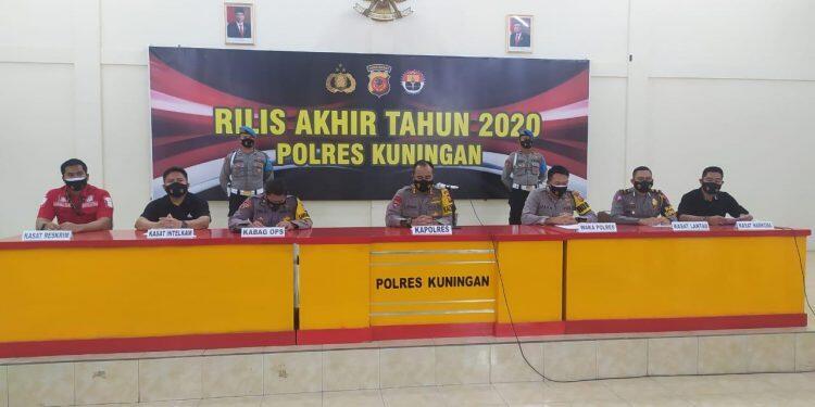 Polres Kuningan Paparkan Hasil Kinerja Selama Tahun 2020