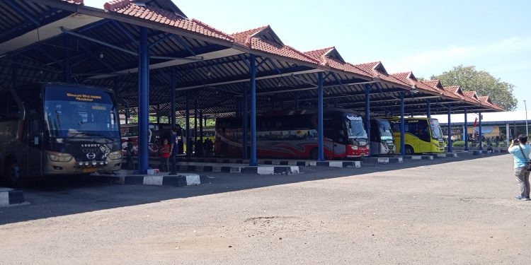 Volume Penumpang dan Bus di Terminal Harjamukti Normal