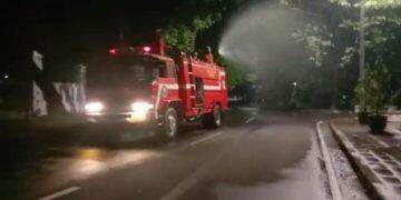 Banyak Kantor Lockdown, Ruas Jalan Perkantoran Sumber Disemprot Disenfektan