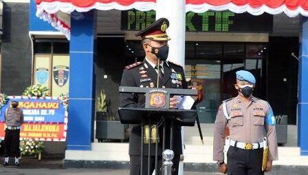 Puluhan Anggota Polres Majalengka Naik Pangkat di Hari Bhayangkara
