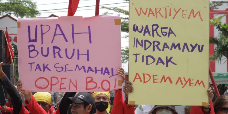 Tolak Penetapan UMK 2022, Aliansi Buruh Indramayu Ancam Mogok Massal