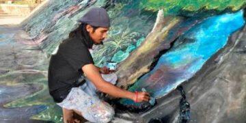 Wajah Taman Tjimanoek Semakin Cantik dengan Lukisan Mural