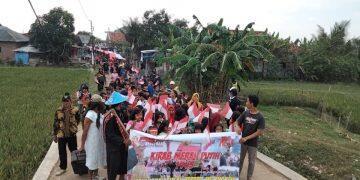 Seribuan Warga Jumbleng Gelar Kirab Bendera Merah Putih 750 Meter