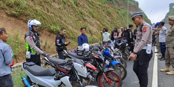 Lakukan Sunmori, Belasan Kendaraan Bermotor Terjaring Razia Gabungan