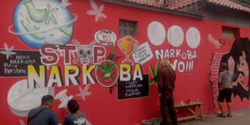 Pelukis Mural di Majalengka Sampaikan Pesan Anti Narkotika