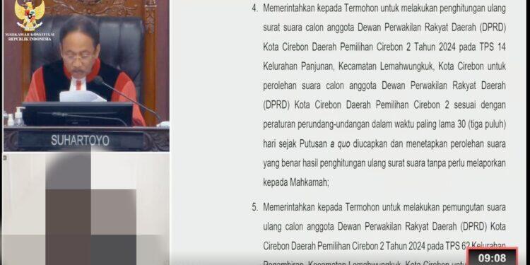 BREAKING NEWS! Keputusan MK: Hitung Ulang Suara di TPS 14 dan PSU di TPS 62 Kecamatan Lemahwungkuk