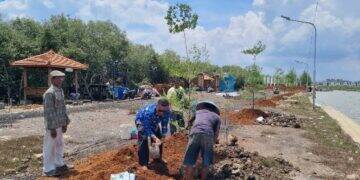 Pemdes Mundupesisir Tanam Pohon Peneduh