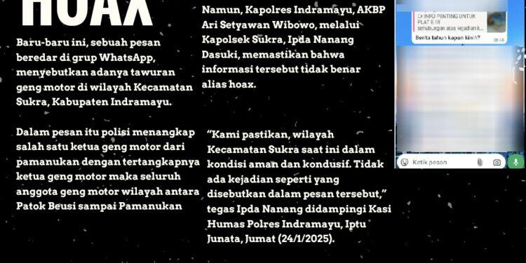 Polisi Tegaskan, Pesan Berantai Ancaman Geng Motor kepada Pengendara Plat E Adalah Hoax