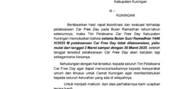 Pj Sekda Beni Keluarkan Edaran Meniadakan CFD Selama Bulan Puasa