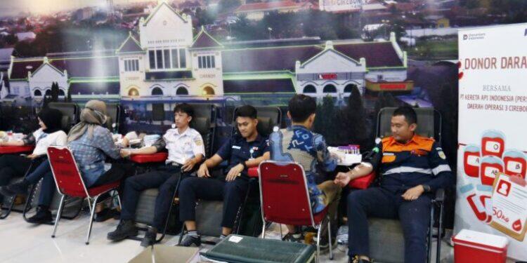 Daop 3 Cirebon Gelar Donor Darah di Tiga Stasiun 