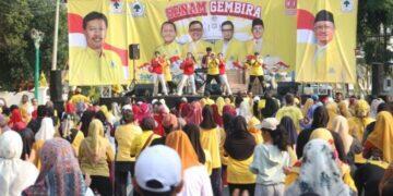 Jalan Siliwangi Menguning, DPD Golkar Kota Cirebon Gelar Senam Gembira 