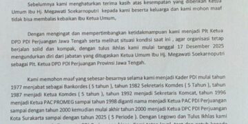 Plt Ketua DPD PDI Perjuangan Jateng Mundur