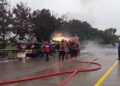 Truk Tangki Terbakar di Tol Cikopo-Palimanan (Cipali) Kilometer 185 A 