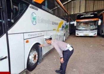 Jelang Mudik Lebaran, Satlantas Polres Majalengka Lakukan Rampcheck Armada Bus