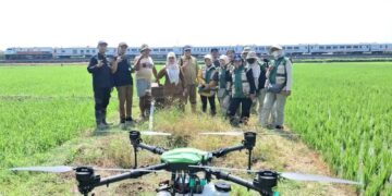 DKPPP Kota Cirebon Uji Drone Pertanian, Penyemprotan Pestisida Lebih Efisien