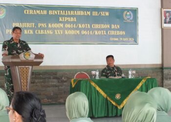 Bintaljarahdam III/Siliwangi Berikan Pembekalan Kepada Prajurit, PNS dan Persit Kodim 0614/Kota Cirebon