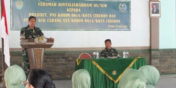 Bintaljarahdam III/Siliwangi Berikan Pembekalan Kepada Prajurit, PNS dan Persit Kodim 0614/Kota Cirebon