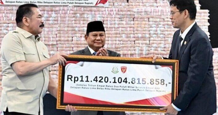 Prabowo Saksikan Penyerahan Rp11,42 Triliun dan Ratusan Ribu Hektare Lahan Hasil Penyelamatan ke Negara