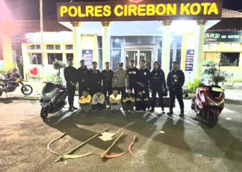 Tim Maung Samapta Polres Ciko Gagalkan Tawuran Konten, Celurit dan Corbek Disita 