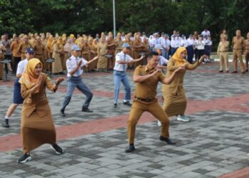 Pelajar Adu Kreativitas Lomba Senam Kreasi