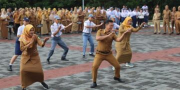 Pelajar Adu Kreativitas Lomba Senam Kreasi