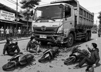 Dump Truck Tabrak Tiga Motor di Sumber, Sejumlah Korban Luka