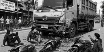 Dump Truck Tabrak Tiga Motor di Sumber, Sejumlah Korban Luka