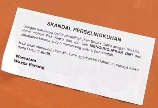 Surat Kaleng Hebohkan Desa Parung, Warga Minta Audiensi dan Klarifikasi Terbuka