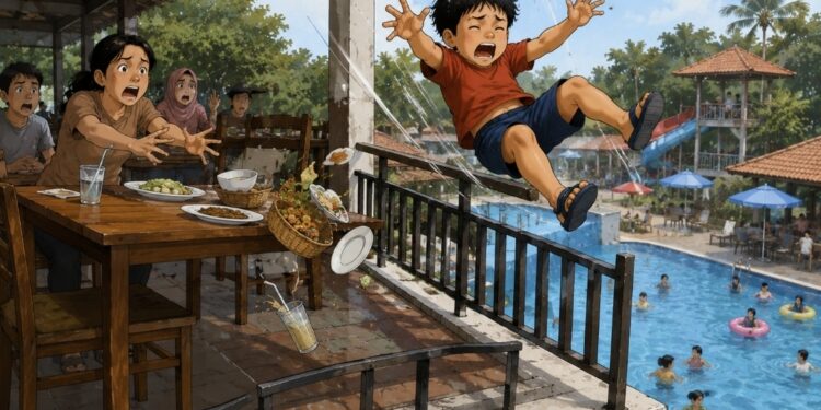 Usai Berenang, Bocah Asal Indramayu Terjatuh dari Lantai Dua Zam Zam Pool