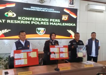 Satreskrim Polres Majalengka Amankan 4 Terduga Pelaku Penipuan Emas Bermodus Dermawan Asing