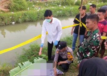 Mayat Lansia Ditemukan Mengapung di Irigasi Dawuan Majalengka
